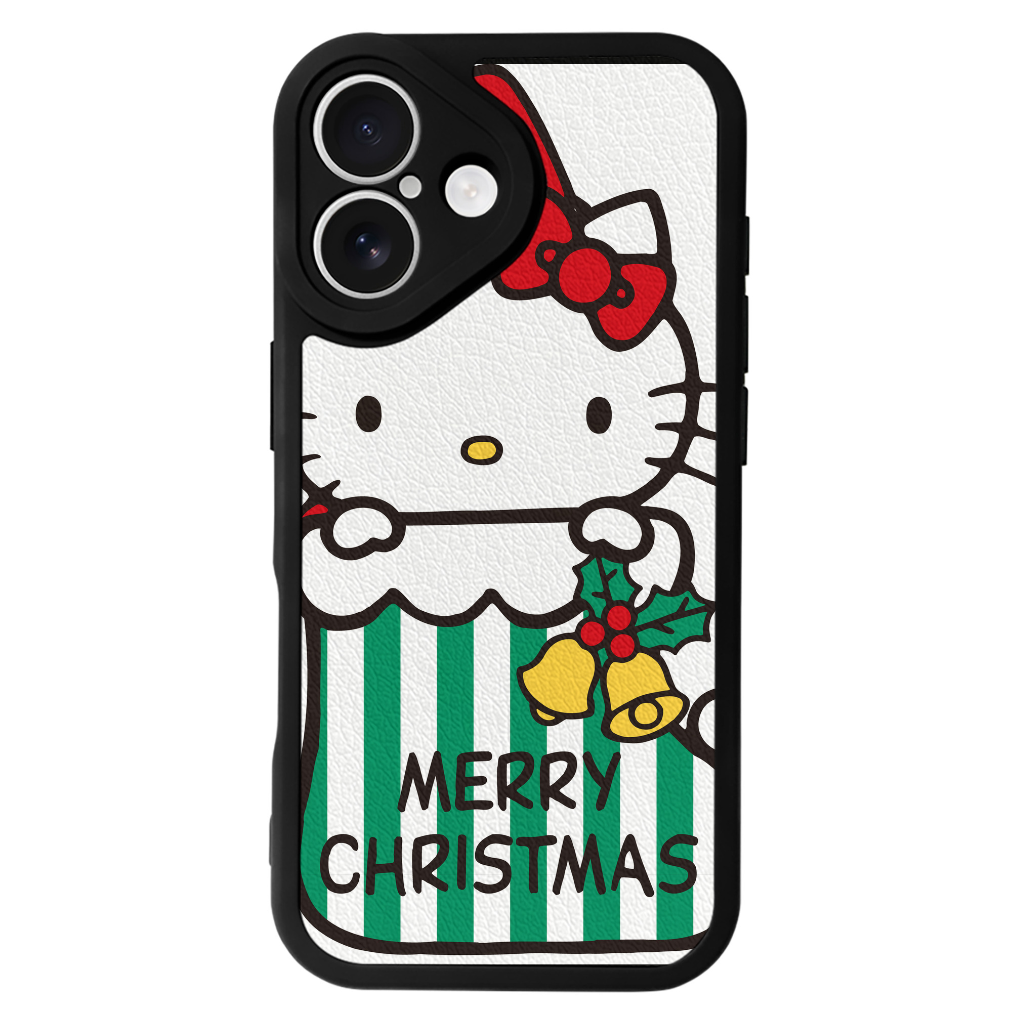 （画像用） Hello Kitty ハローキティ 【iPhone 16シリーズ対応】シリコンスマホケース（レザー調） 材質：シリコン